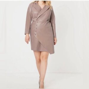 NWT: Eloquii faux wrap, vegan leather dress